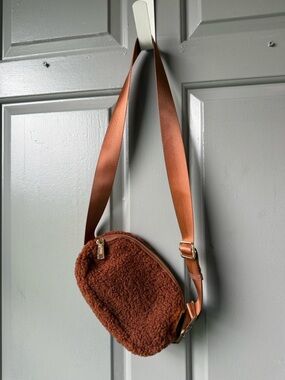 Urban Expressions Rust Brown Sherpa Sherling Tiana Crossbody Bag